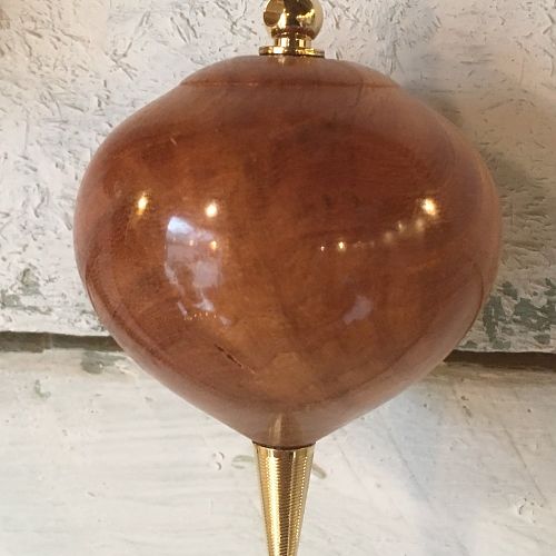 Zelkova elm ornament with 24 karat gold tips