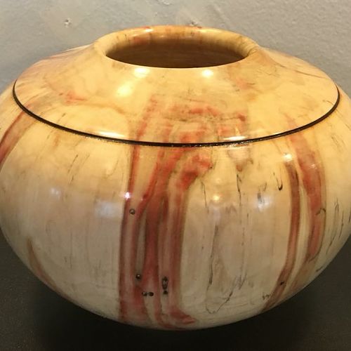 Box elder hollow form with pinstripe