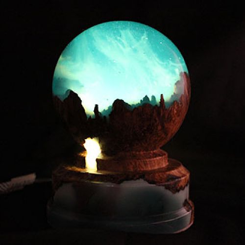 Sphere Night light - ( Night , light on )