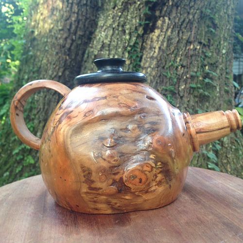 Cherry Burl Tea Pot