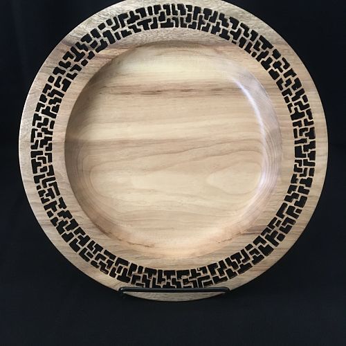 Pierced walnut platter