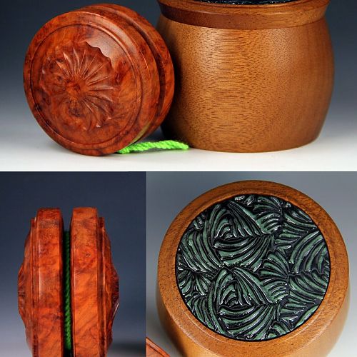 Amboyna burl yo-yo & box