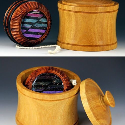 Amboyna Burl Yo-Yo & Brazilwood Box