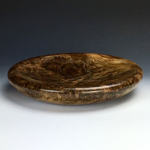 Claro Walnut Burl Shallow Bowl