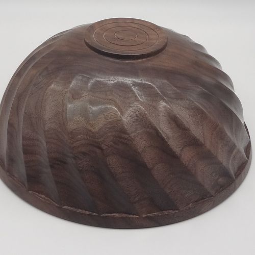 Walnut Fluted Bowl - Bottom