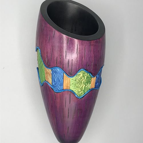 Purple Epoxy Clay Vase