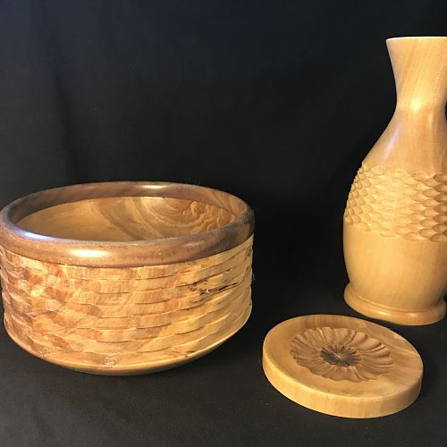 Turnings embellished on a CNC