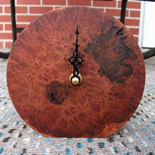 Redwood burl clock