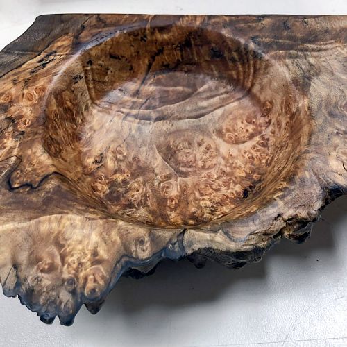 Big leaf maple burl change dish