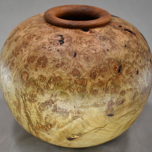 Maple burl with sapele rim