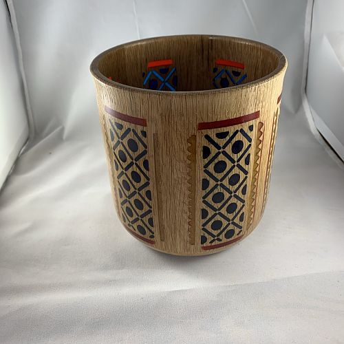 White oak vessel with translucent resin inlays
