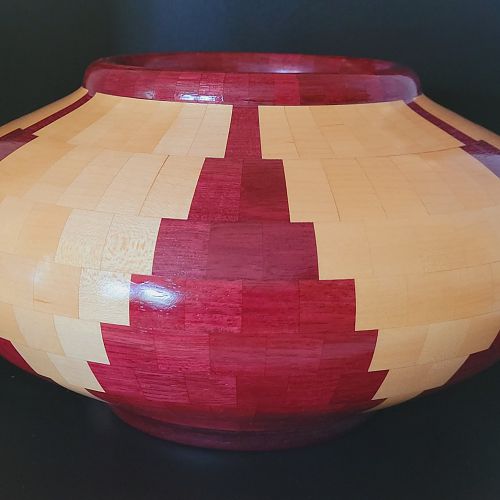 Purpleheart and maple bowl