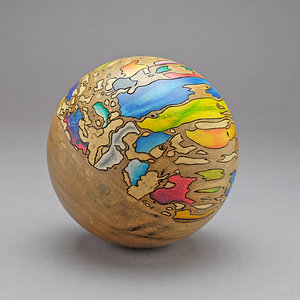 Faux spalted sphere, alternate view.