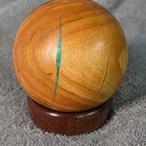 Maple ball with turquoise accent
