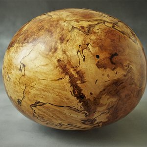 Maple burl hollow globe