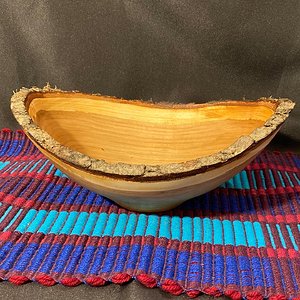 Natural edge cherry bowl