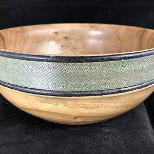 Butternut bowl with dye and wax