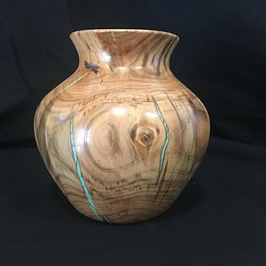 Pistachio with turquoise inlay