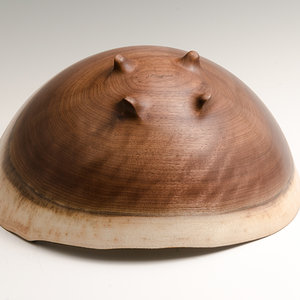 Footed Walnut Bowl