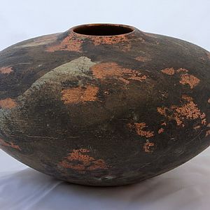 Ash with copper leaf and green patina