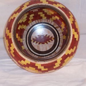 segmented vase  basket weave