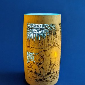 Pierced Pyrographed Maple Vessel