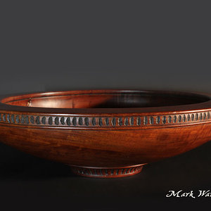 Redgum bowl with fluted sides and foot