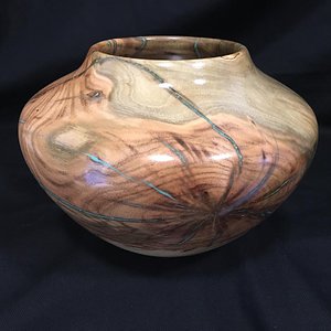 Pistachio with turquoise inlay