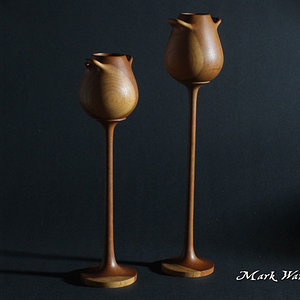 Two goblets in yellow gum
