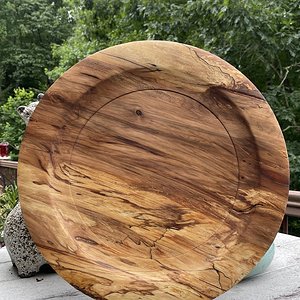 18” Texas Cedar Elm Platter - spalted