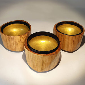 Twisted Gold Bowls, Unstacked