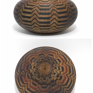 Walnut lidded basket illusion.