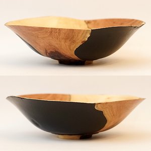 False Ebony Bowl - Black Cherry and India Ink