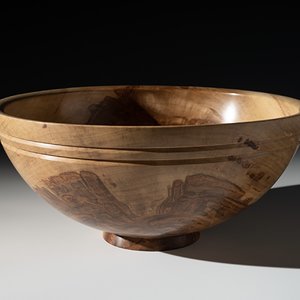 Footed maple bowl