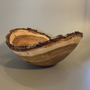 Natural edge cherry bowl