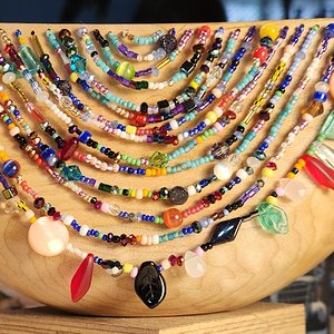 Maple Bowl With Beads