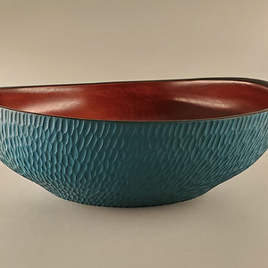 Textured Painted Maple Bowl