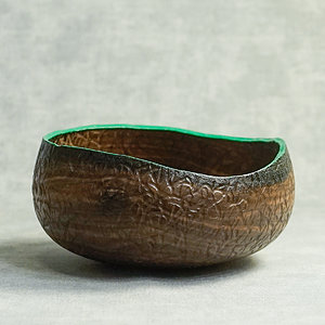 Black Walnut Leather Bowl