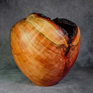 Cherry Vessel with natural edge