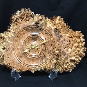 Maple burl clock