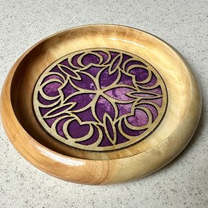 Cedar with mandala epoxy