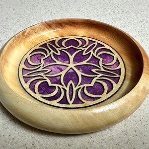 Cedar with mandala epoxy