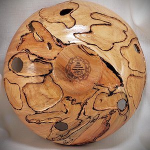 Spalted elm moon bowl.