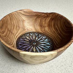 Elm wood & mandala