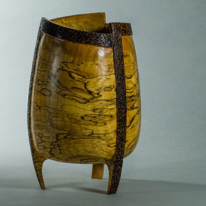Spalted Beech Footed Vessel