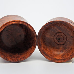 Amboyna Burl Lidded Box Inside View