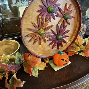 Fall flower dish wall hanging