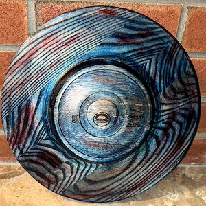 Beech platter in blue