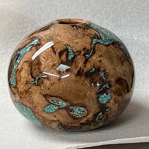 Oak Burl with turquoise