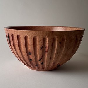 Fluted Arbutus Burl Bowl